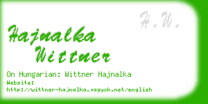 hajnalka wittner business card